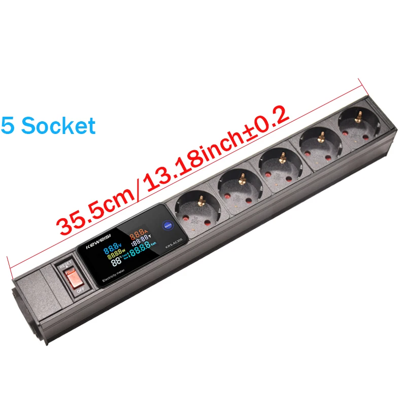 539468989 Multiprise ue avec interrupteur ampèremètre numérique, voltmètre d’énergie